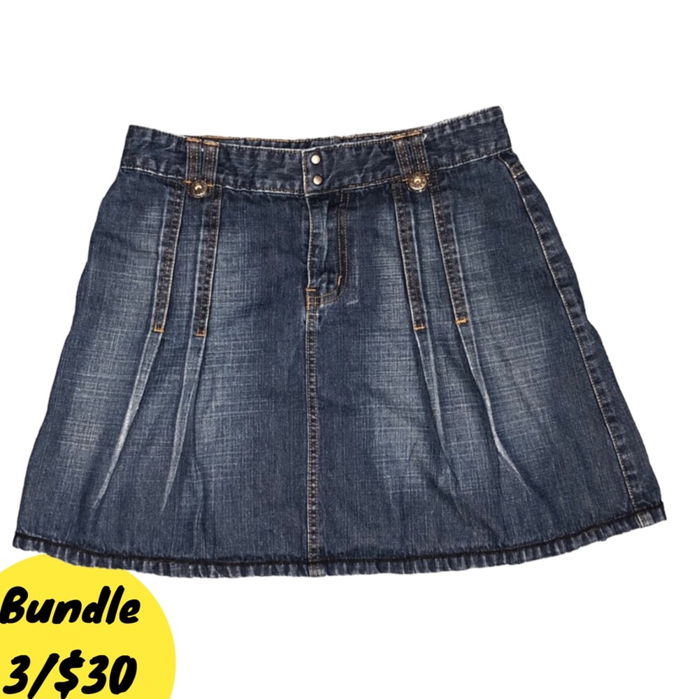 Nautica Jeans Denim Pleated Skirt Mini Skirt Cheerleader Skirt A-Line Skirt